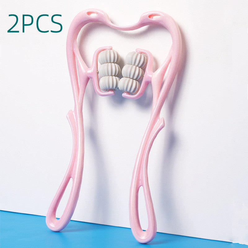 6-Roller Cervical Neck Massager with Natural Jade Scraping Board